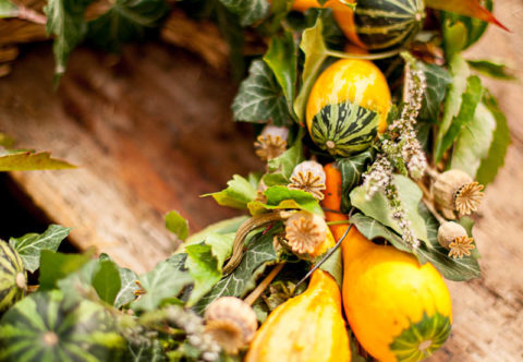 Dušičkový věnec z dýní