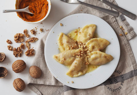 Pirohy s dýňovou náplní a křupavými oříšky