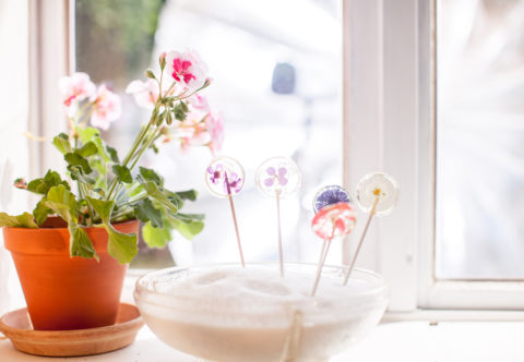 Květovaná lízátka