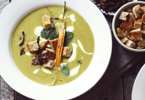 Hlaďoučká hrášková polévka jako z luxusní restaurace